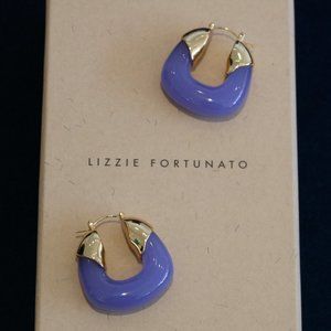 Gold Purple Acrylic Hoop Earrings Lizzie Fortunato